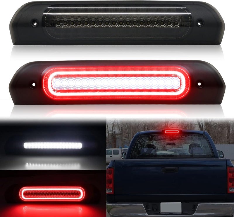 Mynoway LED 3rd Brake Light Compatible with Ram 1500 2002-2008, Ram 2500 3500 2003-2009 Red High Mount Stop Light White LED Cargo High Mount Lamp Smoked Lens - Image 1